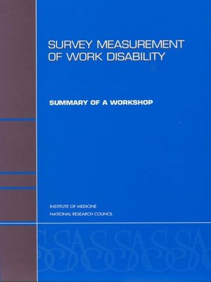 cover image of Survey Measurement of Work Disability